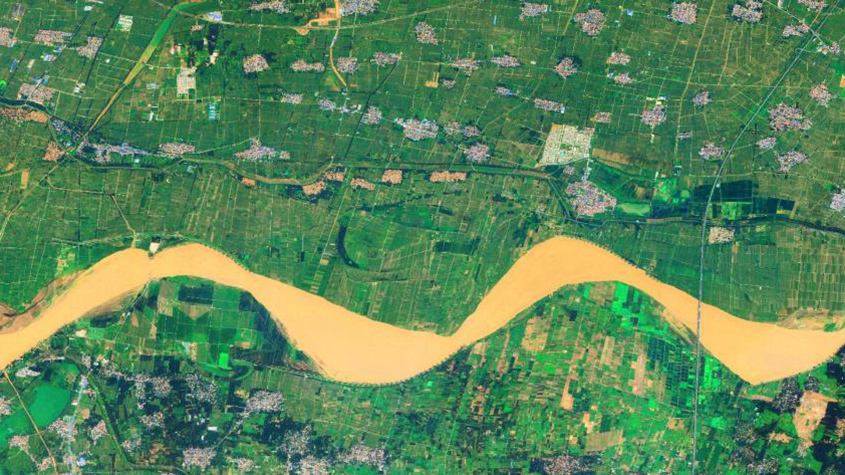 衛星拍攝的“高清河南”：平川沃野黃河安瀾